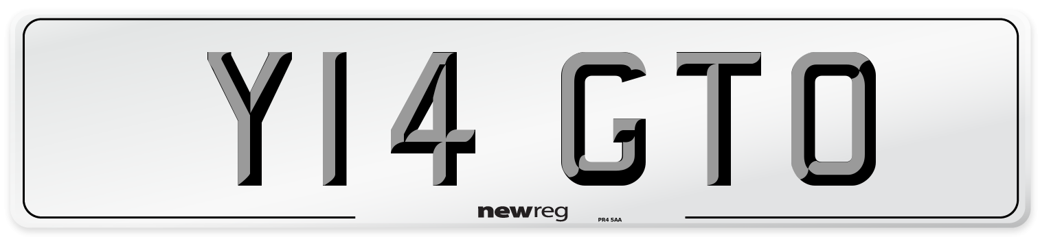 Y14 GTO Number Plate from New Reg